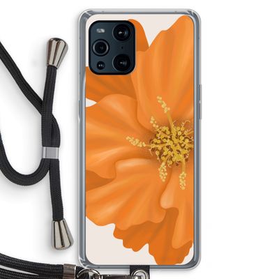 Orange Ellila flower: Oppo Find X3 Transparant Hoesje met koord