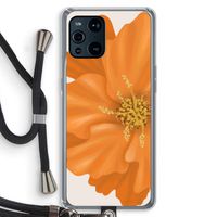 Orange Ellila flower: Oppo Find X3 Transparant Hoesje met koord