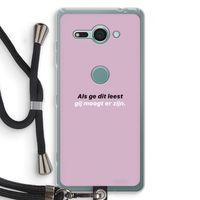 gij moogt er zijn: Sony Xperia XZ2 Compact Transparant Hoesje met koord