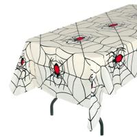 Halloween thema tafelkleed spinnenweb - wit - plastic - 135 x 270 cm Halloween thema tafelkleed spinnenweb - wit - plastic - 135 x 270 cm