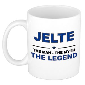 Jelte The man, The myth the legend cadeau koffie mok / thee beker 300 ml