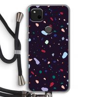 Dark Rounded Terrazzo: Pixel 4a Transparant Hoesje met koord