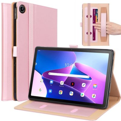 Lunso - Lenovo Tab M10 Plus Gen 3 (3e generatie) - Luxe Bookcase hoes - Rose Goud
