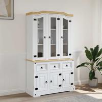 Hoge kast Corona 112x43x196 cm massief Mexicaans grenenhout wit