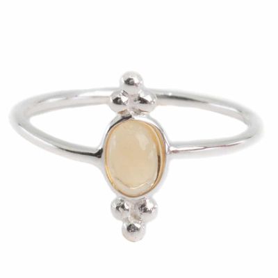 Edelsteen Ring Citrien - 925 Zilver - Fancy (Maat 17)