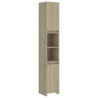 The Living Store Badkaast - Sonoma Eiken - 30 x 30 x 183.5 cm - 6 vakken - 2 deuren