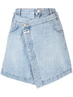 Closed wrap-design denim miniskirt - Bleu - thumbnail