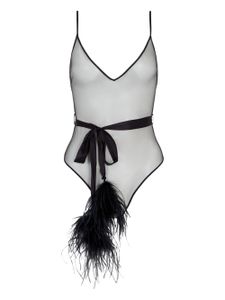 Kiki de Montparnasse Dita feather bodysuit - Noir