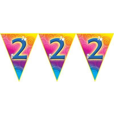 Verjaardag thema 2 jaar geworden feest vlaggenlijn van 5 meter