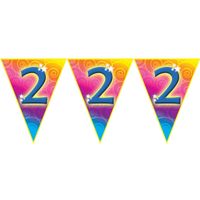Verjaardag thema 2 jaar geworden feest vlaggenlijn van 5 meter