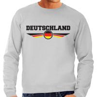 Duitsland land thema sweater - met vlag kleuren - grijs - heren - Supporters trui - lange mouwen - thumbnail
