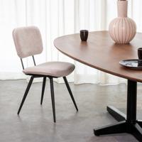 LABEL51 Eetkamerstoel Liva - Naturel - Elite - Zwart Metalen Frame