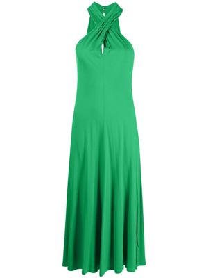 Polo Ralph Lauren robe mi-longue évasée à dos-nu - Vert