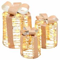 Cadeau Doos Decoratie 3 pcs Warmwit 12 cm 15 cm 20 cm PET