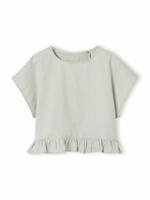 Linnen blouse voor meisjes saliegroen