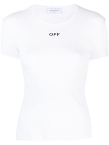 Off-White t-shirt en coton mélangé à logo imprimé - Blanc