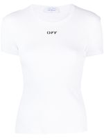 Off-White logo-print cotton-blend T-shirt - Blanc