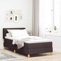 Boxspring bed Wit en Donkerbruin 90 x 190 cm Pocketveren