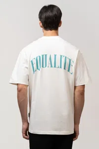 Equalité Oliver Oversized T-Shirt Heren Wit/Turquoise - Maat XXS - Kleur: TurquoiseWit | Soccerfanshop