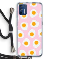 Dancing eggs: Motorola Moto G9 Plus Transparant Hoesje met koord