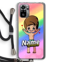 Chibi Maker man: Xiaomi Redmi Note 10S Transparant Hoesje met koord