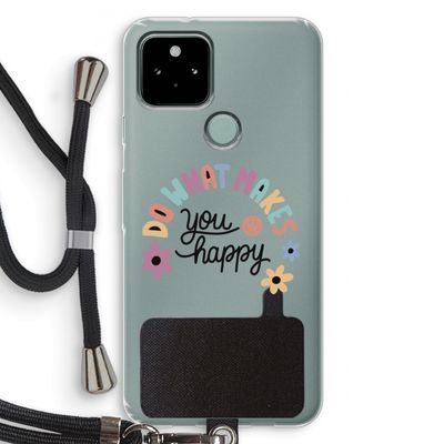 Happy days: Pixel 5 Transparant Hoesje met koord