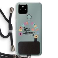 Happy days: Pixel 5 Transparant Hoesje met koord