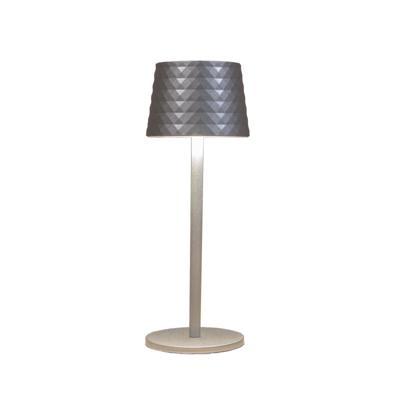 Draadloze tafellamp warm wit dimbaar led inclusief usb kabel 22.5x8.5 cm zilver - Annas collection