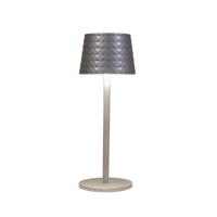 Draadloze tafellamp warm wit dimbaar led inclusief usb kabel 22.5x8.5 cm zilver - Annas collection