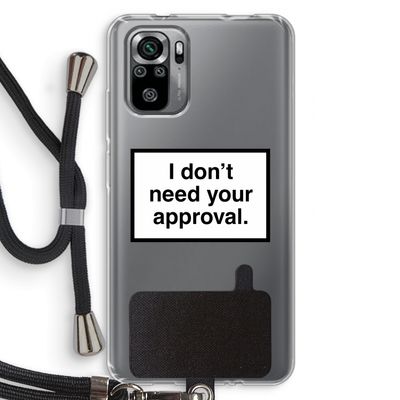 Don't need approval: Xiaomi Redmi Note 10S Transparant Hoesje met koord