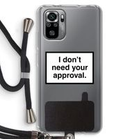 Don't need approval: Xiaomi Redmi Note 10S Transparant Hoesje met koord