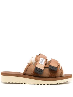 Suicoke claquettes Moto à bords lainés - Marron