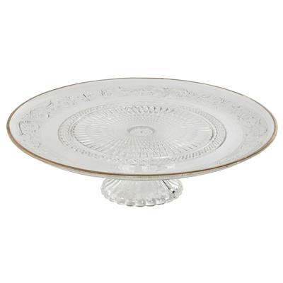 Dinerbord Home ESPRIT Transparant Gouden Kristal 33 x 33 x 9,4 cm