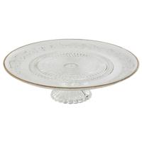 Dinerbord Home ESPRIT Transparant Gouden Kristal 33 x 33 x 9,4 cm