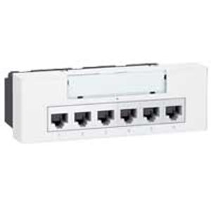 Legrand Mosaic netwerkswitch, (hxbxd) 45x112.5x54mm ethernet, 6 poorten 10/100
