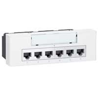 Legrand Mosaic netwerkswitch, (hxbxd) 45x112.5x54mm ethernet, 6 poorten 10/100 - thumbnail