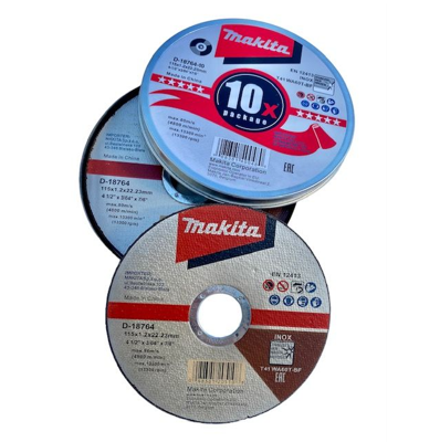 Makita Accessoires Doorslijpschijf rvs 115mm | 10 stuks - D-18764-10