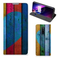 OnePlus 8 Book | Wallet Case | Wood Heart - Cadeau voor je Vriend