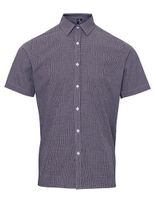 Premier Workwear PW221 Men`S Microcheck (Gingham) Short Sleeve Cotton Shirt