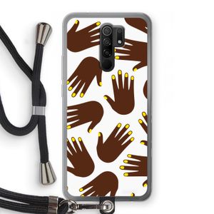 Hands dark: Xiaomi Redmi 9 Transparant Hoesje met koord