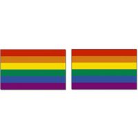 2x Vlaggen met regenboog print   -