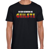 Ik ben gewoon de geilste - fun t-shirt - zwart - voor heren - foute party kleding