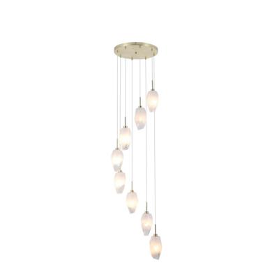 Searchlight 8-lichts vide hanglampRocky met wit glas - 23147-8SB