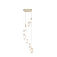 Searchlight 8-lichts vide hanglampRocky met wit glas - 23147-8SB