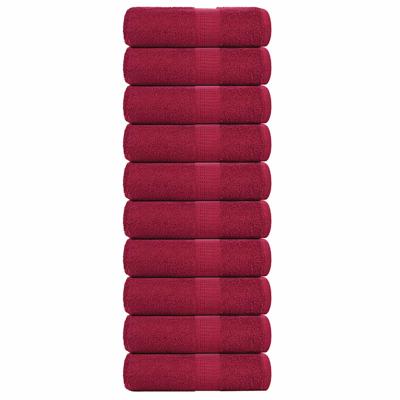 VidaXL Washandjes 10 stuks frogn bordeaux 30x30 cm 100% katoen