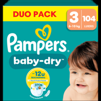 Pampers BabyDry Maat 3, 104 Luiers bij Jumbo