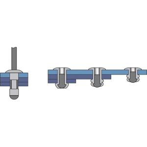 Bralo 1080004009 Blindklinknagel (Ø x l) 4 mm x 9.5 mm Staal Aluminium 500 stuk(s)