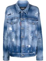 DSQUARED2 veste en jean à effet usé - Bleu