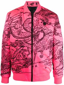 Philipp Plein veste bomber à motif tatouage brodé - Rose