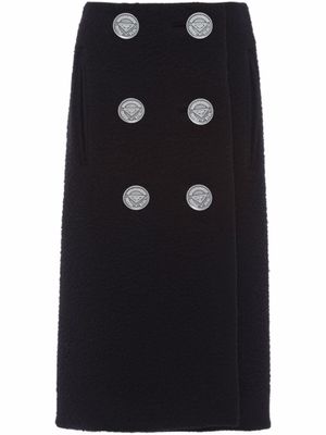 Prada jupe mi-longue à boutons - Noir